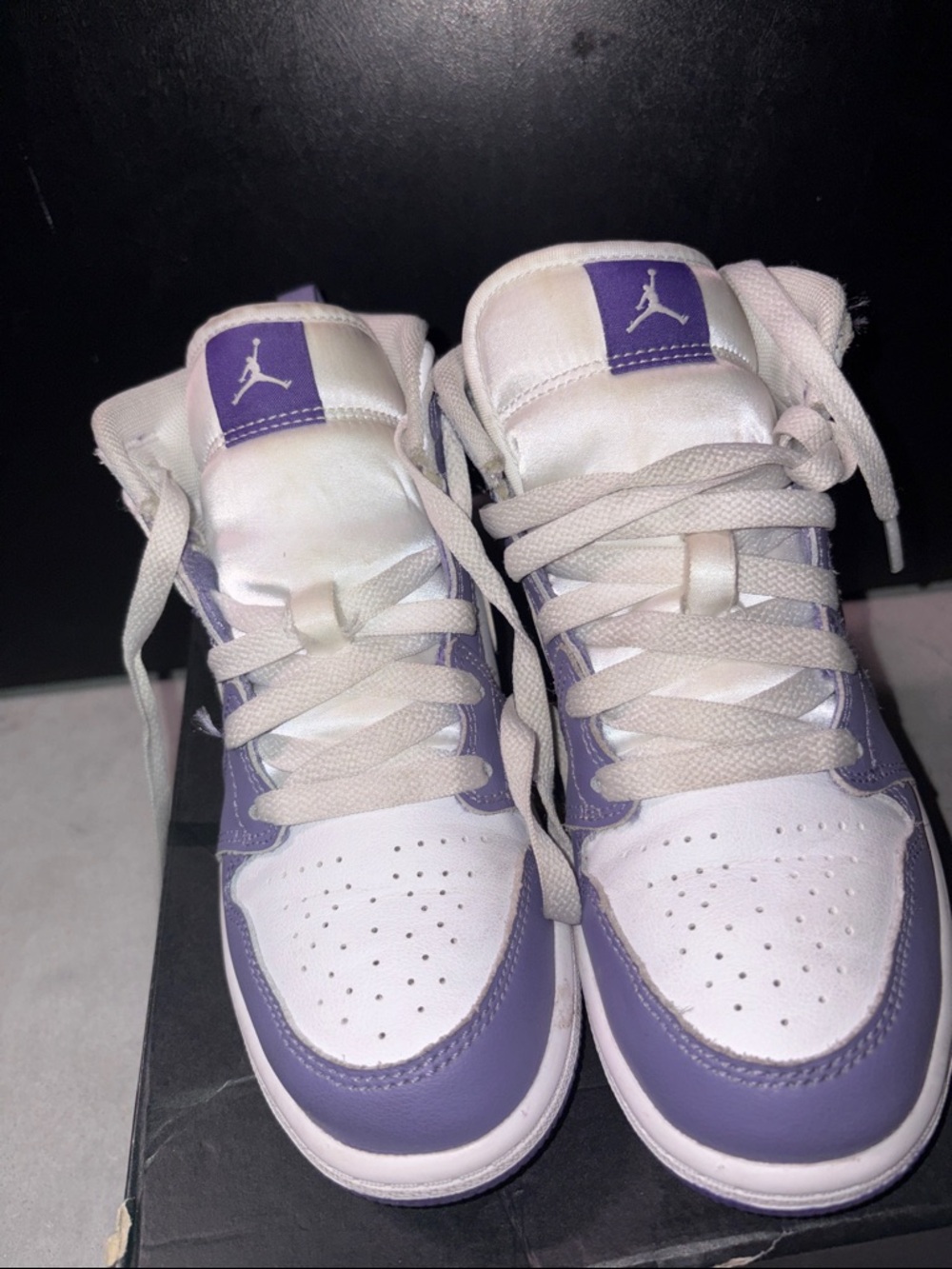 🍇Boys Air Jordan 1 Mid Sneakers Size 1.5 - Picture 3 of 5